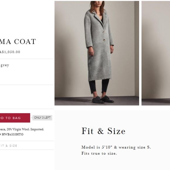 AG Jeans Jemima Coat in Heather Grey S - Picture 8 of 8